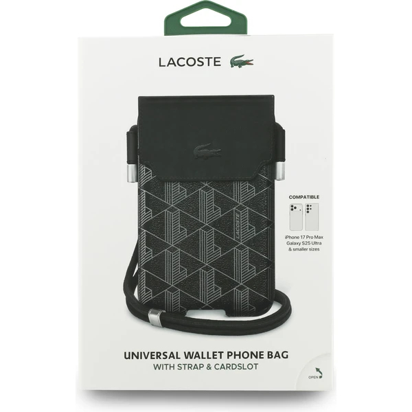 Lacoste PVC Blend Monogram Metal Logo vrecko na telefón XL čierna - Puzdra - Obrázok b5b47af081714c8fa831d4271f0acfb8