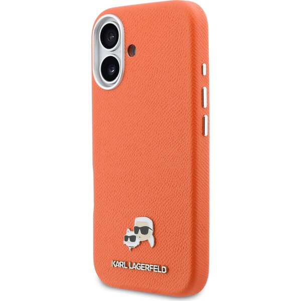 Karl Lagerfeld PU Karl a Choupette Heads Pins MagSafe kryt iPhone 17 oranžový - Puzdra - Obrázok b5edab6d73a040f7a20afbb73e9253a2