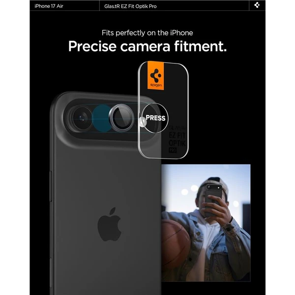 Spigen Glass TR EZ Fit Optik Pro skla iPhone Air gray (2 ks) - Ochranné fólie a sklo - Obrázok b6029d759ced4b839bd094cef5f8a214