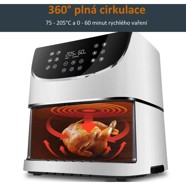 Cosori CP158-AF PREMIUM teplovzdušná fritéza 5,5 L + 5x špíz a gril. rošt biela - Fritézy - Obrázok b637a337d8184da1bd7a55f1c51bea9d