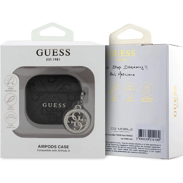 Guess 4G Script PC/PU Charm puzdro AirPods 4 čierne - Puzdra - Obrázok b63dc6f2537d48c4a2f43138ebf1d857