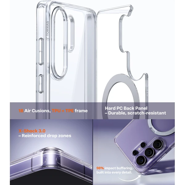 Torras Ostand Q3 Spin MagSafe kryt Samsung Galaxy S26 Ultra clear - Puzdra - Obrázok b64f63f787804f599143fc4f0a3c36a9