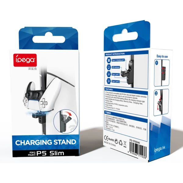 iPega P5S040 nabíjací dock pre DualSense k PS5 Slim/PS5 Pro čierny - Nabíjačky - Obrázok b659b6526fb749b0ac50ee907fc75795