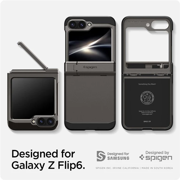 Spigen Tough Armor Pre kryt Samsung Galaxy Z Flip6 gunmetal - Puzdra - Obrázok b65e2f446a904f9990fb2df70883d699