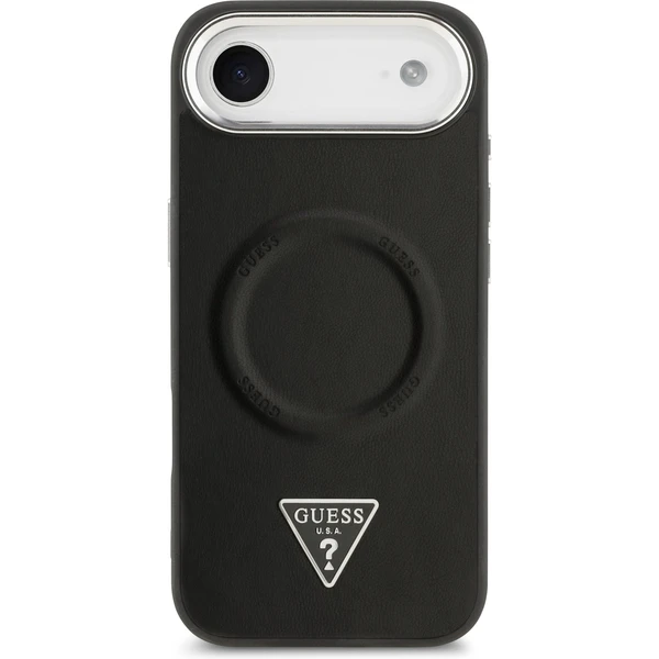 Guess PU Leather Triangle Logo MagSafe kryt iPhone Air čierny - Puzdra - Obrázok b663740c0b6b4d03aa05f767ed05c746
