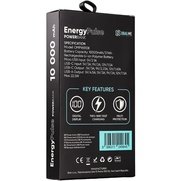 OBAL:ME EnergyPulse Powerbanka 10000mAh (22.5W) čierna - Powerbanky - Obrázok b66c405a27a14a71b66c5dc500a0d635