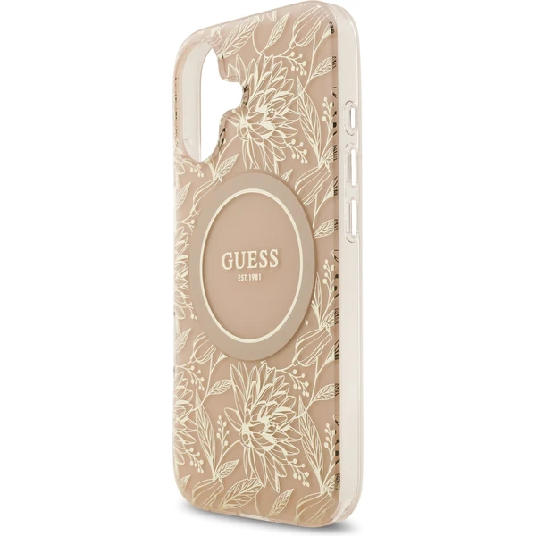 Guess IML Flowers Allover Strap MagSafe kryt iPhone 17 ružový - Puzdra - Obrázok b66dada626d543a58d06d6cd51c1b676
