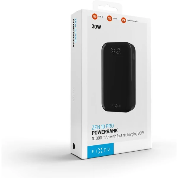 FIXED Zen 10 Pre powerbanka s LCD displejom, 30W, 10 000 mAh, čierna - Powerbanky - Obrázok b69f1b99dd0d403ea800214767f0126b