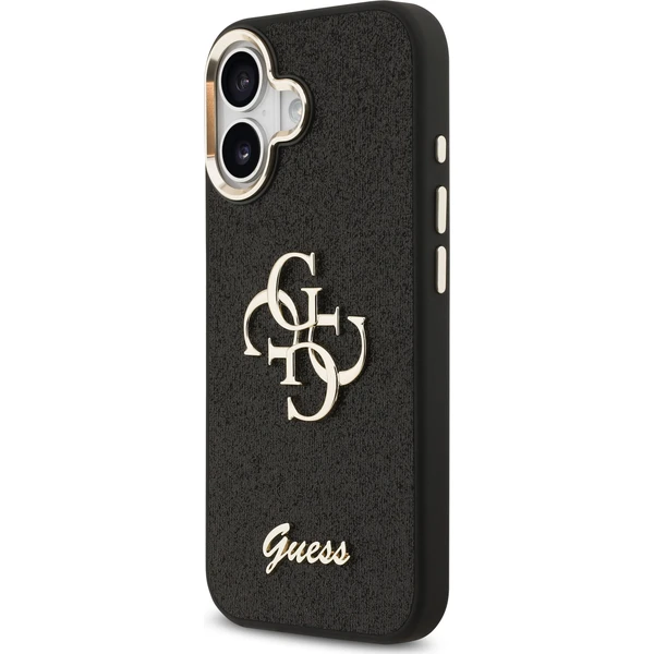 Guess PU Fixed Glitter 4G Metal Frame kryt iPhone 17 čierny - Puzdra - Obrázok b6e541e63b474bca91c340d055a919d4