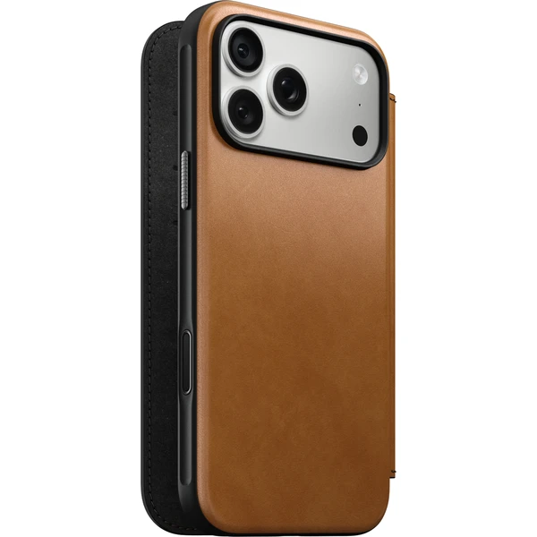 Nomad Modern Leather Folio MagSafe kožené puzdro iPhone 17 Pro Max/18 Pro Max English Tan - Puzdra - Hlavný obrázok