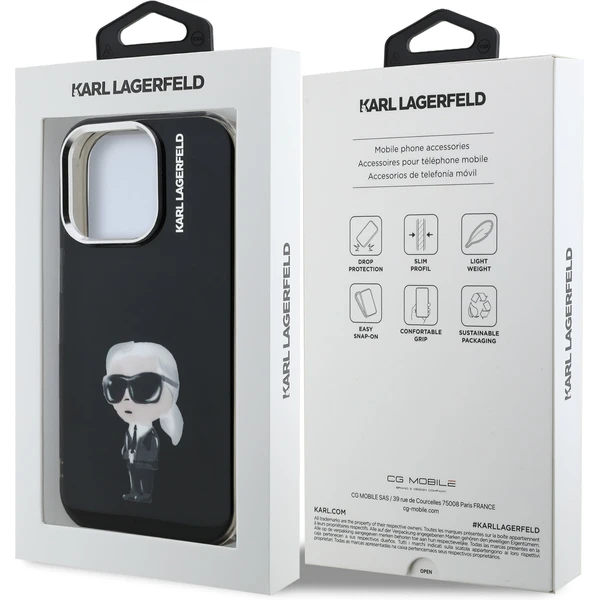 Karl Lagerfeld IML Aquarelle Karl kryt iPhone 15 Pre čierny - Puzdra - Obrázok b7245de90fe6444baebf465ae1a79bd8