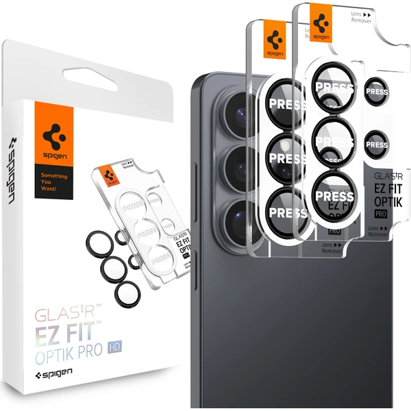 Spigen Glass tR EZ Fit Optik Pro HD sklá na fotoaparát Samsung Galaxy S26 Ultra čierna (2 ks) - Ochranné fólie a sklo - Hlavný obrázok