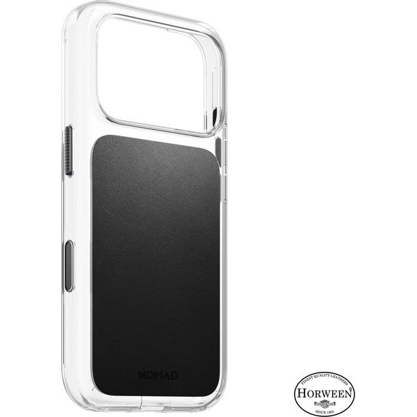 Nomad Clear Leather (Horween) MagSafe kryt iPhone 18 Pro Black - Puzdra - Hlavný obrázok