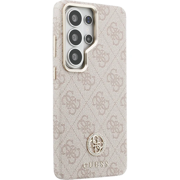 Guess PU koža 4G Strass Logo Zlatý rám Magnetický kryt Samsung Galaxy S26 Ultra ružový - Puzdra - Obrázok b7534c23f71d45008180dcdae7bcc354