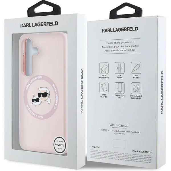 Karl Lagerfeld Liquid Silicone K&CH Heads MagSafe kryt Samsung Galaxy S25+ ružový - Puzdra - Obrázok b7722bbbae144551991ebda188607d9e