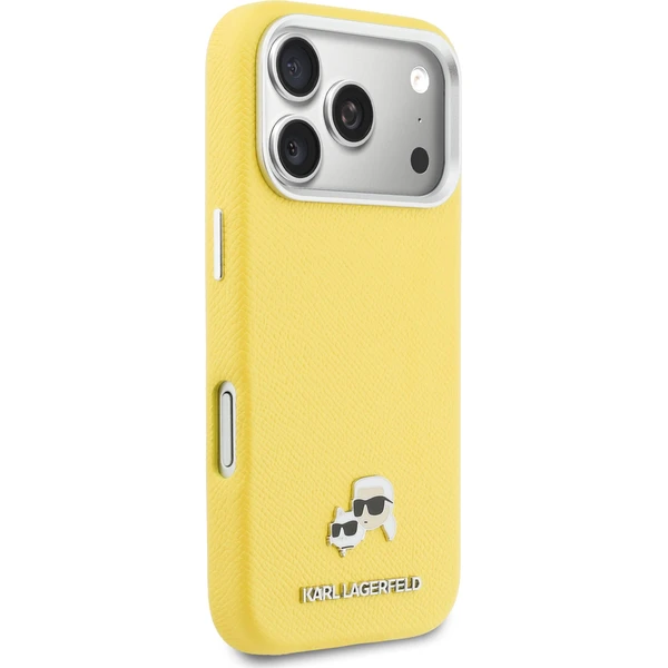 Karl Lagerfeld PU Karl a Choupette Hlavičky Špendlíky MagSafe kryt iPhone 17 Pro Max žltý - Puzdra - Obrázok b7866e62bff741768beef1d9572de8aa