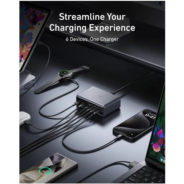 Anker nabíjacej stanice Prime 200W 4xUSB-C, 2xUSB čierna - Nabíjačky - Obrázok b7b74d31a5bb45a3acdb3d9da98b9c11