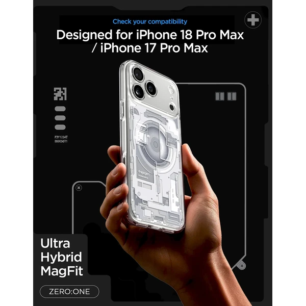 Spigen Ultra Hybrid MagSafe kryt iPhone 18 Pro Max/17 Pro Max zero one white - Puzdra - Obrázok b7e2c7512ef540f084163c0167fcce6d