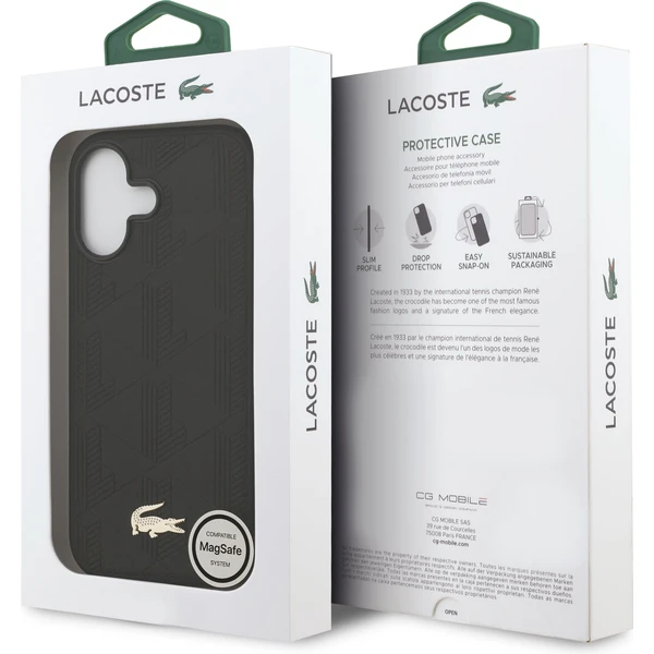 Lacoste PU Nomogram Gold Gold MagSafe kryt iPhone 17 čierny - Puzdra - Obrázok b7e34023f2034e39a2508f87314d9f50