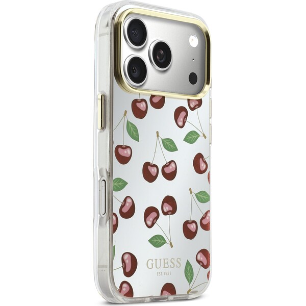 Guess PC/TPU zrkadlový trblietavý kryt Cherry MagSafe na iPhone 17 Pro - Puzdra - Obrázok b7f89e4d32e746baa5a8ad89b8cb9c66
