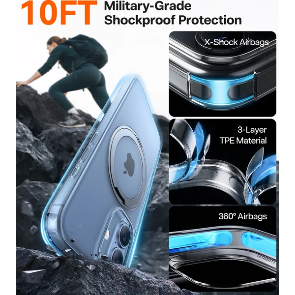 Torras Ostand Pro MagSafe kryt iPhone 17 transparentný - Puzdra - Obrázok b800af1ae46f47dfaba26a3011a84402