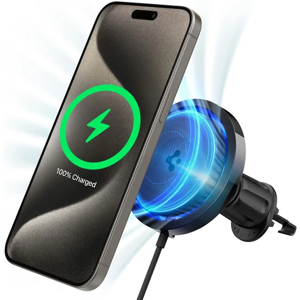 Spigen OneTap Pro 3 Cryomax Airvent Hook MagSafe držiak do auta s chladením, čierny - Držiaky - Hlavný obrázok