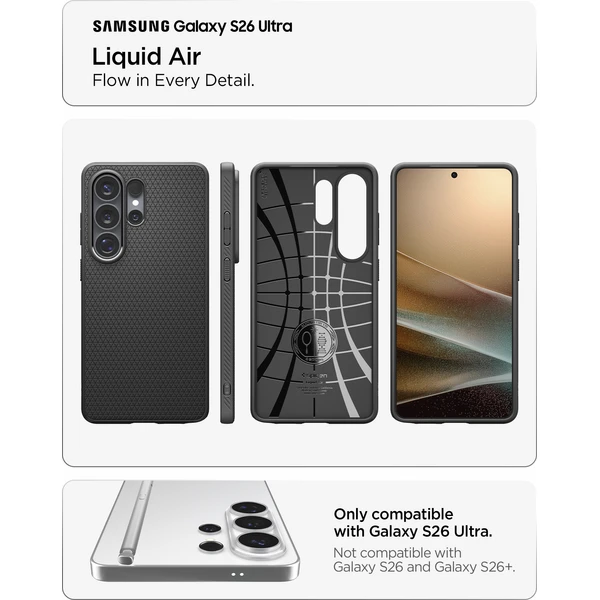 Spigen Liquid Air kryt Samsung Galaxy S26 Ultra matne čierny - Puzdra - Obrázok b838878bac8d44be934730620110bc20