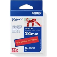 Brother TZe-RW54 textilná páska zlatá na červenom 24 mm - Pásky pre štítkovače