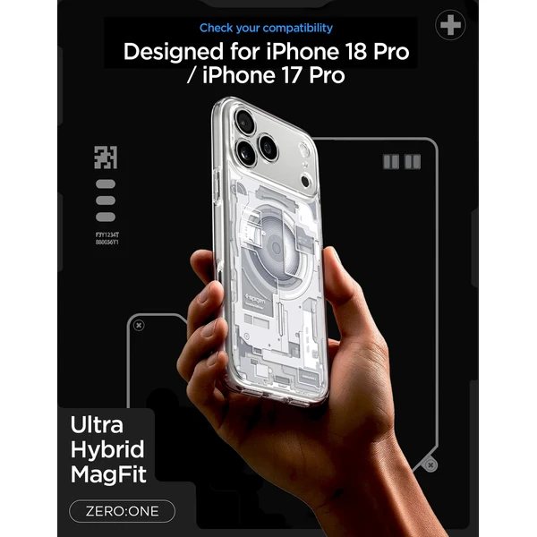 Spigen Ultra Hybrid MagSafe kryt iPhone 18 Pro/17 Pro zero one white - Puzdra - Obrázok b86fa58c7a194dc9a8cda00471d2a6dc
