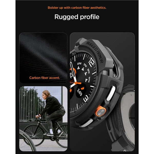 Spigen Rugged Armor kryt Galaxy Watch8 Classic (46mm) matne čierny - Puzdra - Obrázok b89c0160f9cb44a89ea0a35957bd10c2