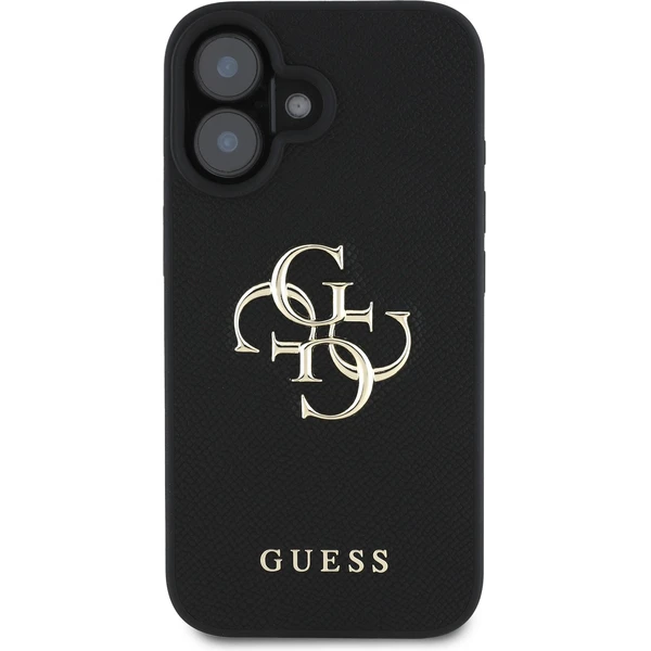 Guess PU Grained 4G Metal Logo kryt iPhone 16 čierny - Puzdra - Obrázok b89ccbf322894986b1265a714b1ede94