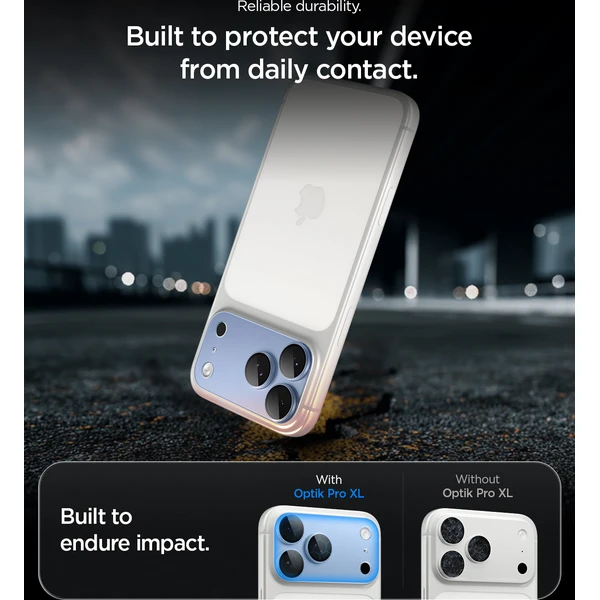 Spigen Glass tR EZ Fit Optik Pro XL 1 Pack sklo na fotoaparát iPhone 18 Pro strieborné - Ochranné fólie a sklo - Obrázok b8b7b337300f44a99260d53cfa02f84d