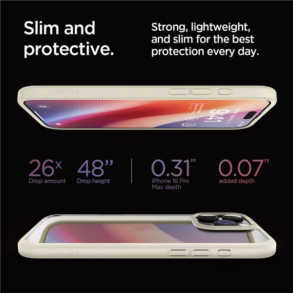 Spigen Crystal Hybrid kryt iPhone 16 Pro Max mute beige - Puzdra - Obrázok b8befd26b60f4c079ed165879e7465e6