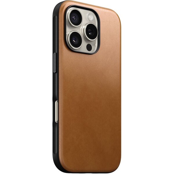 Nomad Modern Leather Case MagSafe kryt iPhone 16 Pro svetlo hnedý