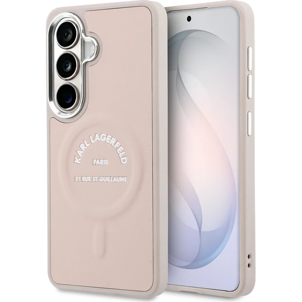Karl Lagerfeld PU RSG Logo Magnetický kryt Samsung Galaxy S26 ružový - Puzdra - Hlavný obrázok