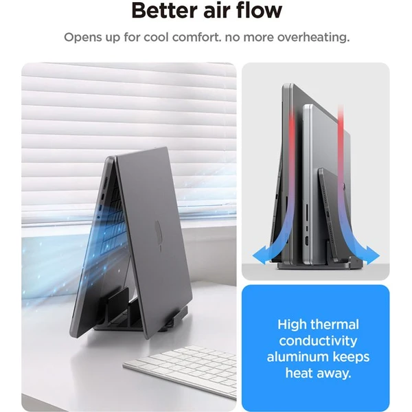 Spigen Vertical Laptop Stand (LD208S4) stojan na notebook/MacBook space gray - Stojany - Obrázok b8eab321639b4e37a5c6ce2cf577abca