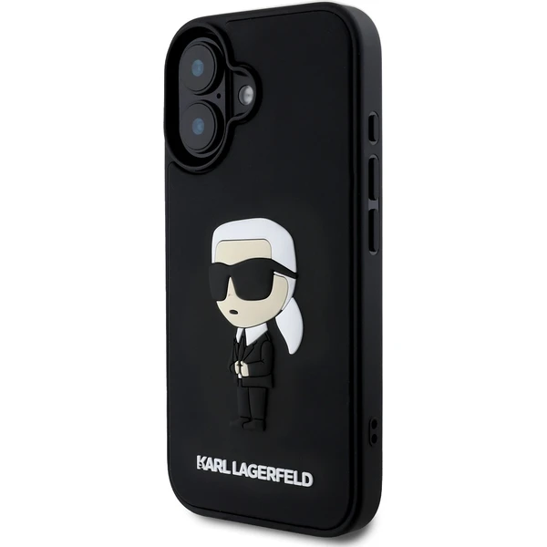 Karl Lagerfeld 3D Rubber Ikonik kryt pre iPhone 16 čierny - Puzdra - Obrázok b8ec2332f134405fbb4b0a38531398ec