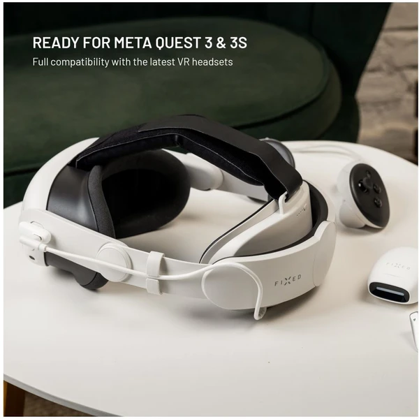 FIXED VR Power Headstrap náhlavný popruh s batériou Meta Quest 3/3S (6000 mAh), biely - Pomôcky pre virtuálnu realitu - Obrázok b8ec93b6611b44be91c5fedd97286ddf