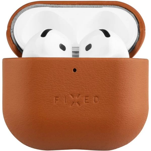 FIXED PodsLeather kožené púzdro pre Apple AirPods 4 hnedé - Puzdra - Hlavný obrázok