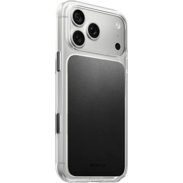 Nomad Clear Leather (Horween) MagSafe kryt iPhone 17 Pro Max/18 Pro Max Black - Puzdra - Hlavný obrázok