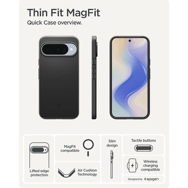 Spigen Thin Fit MagSafe kryt Google Pixel 10/10 Pro čierny - Puzdra - Obrázok b92485ccd831427ca45c5db220810d0b