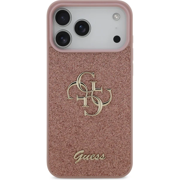 Guess PU Fixed Glitter 4G Metal Logo kryt iPhone 17 Pro Max ružový - Puzdra - Obrázok b93e4c5e69744bfa9980254b4427d449