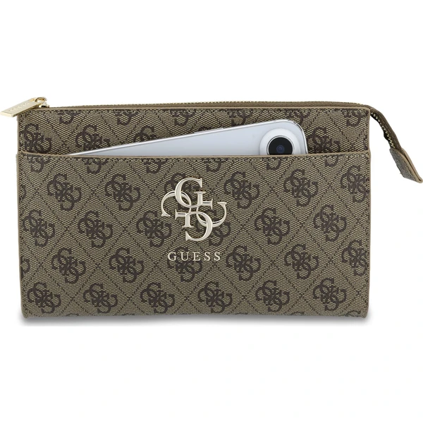 Guess PU 4G Metal Logo kabelka na telefón hnedá - Crossbody - Obrázok b94f21da00314949b43867eb35f25685