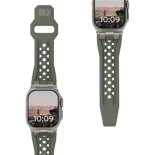 UAG Monarch Strap remienok Apple Watch 49/46/45/44/42mm olivový/titán - Remienky - Obrázok b9948ead4af64f7e93cb98879f67e845