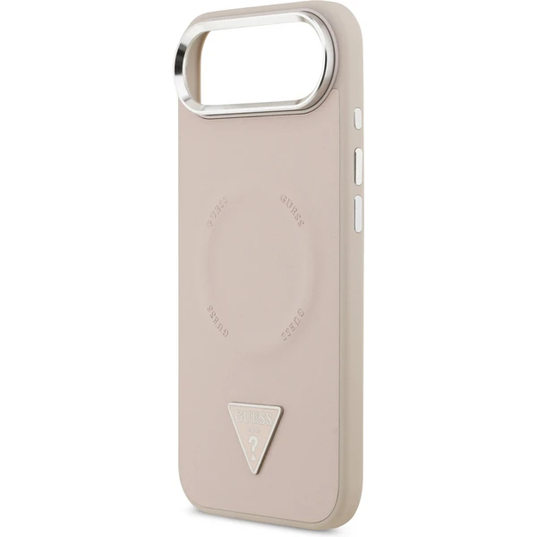 Guess PU Leather Triangle Logo MagSafe kryt iPhone Air ružový - Puzdra - Obrázok b9b03e26823847b1ad917917737bb0e8