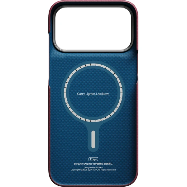 Pitaka Edge Case Argyle MagSafe kryt iPhone 18 Pro Max Burgundy - Puzdra - Obrázok b9b2587ae16a41dfbb0034be8efac1db