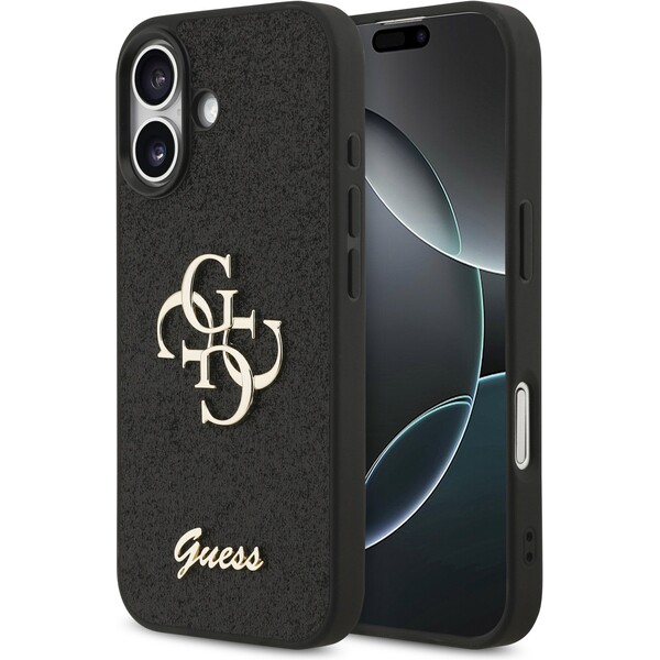 E-shop Guess PU Fixed Glitter 4G Metal Logo kryt iPhone 17 čierny