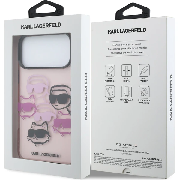 Karl Lagerfeld IML Multi K&CH Heads Zadný Kryt pre iPhone 17 Pro Max ružový - Puzdra - Obrázok b9df348a5a3c4614aab3c89e15f628f7