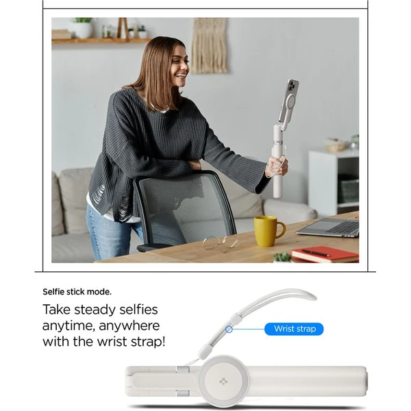 Spigen Selfie Stick MagSafe+ Tripod selfie tyč béžová - Držiaky - Obrázok b9fac11e2a314b77a7c5fa11b49e1374