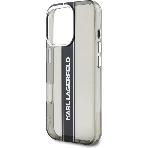 Karl Lagerfeld IML Stripe Logo kryt iPhone 16 Pre čierny - Puzdra - Obrázok b9fcb7ca7db048718386bdf9fb3b5b7c